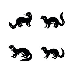 set of black cats silhouettes
