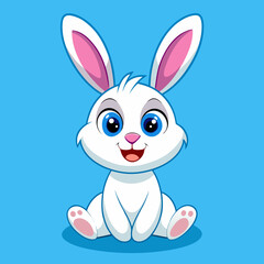 Cute Cartoon Rabbit Holding a Carrot Vector Illustration
