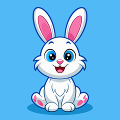 Cute Cartoon Rabbit Holding a Carrot Vector Illustration
