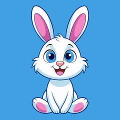 Cute Cartoon Rabbit Holding a Carrot Vector Illustration
