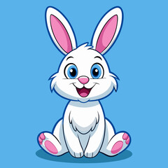 Cute Cartoon Rabbit Holding a Carrot Vector Illustration
