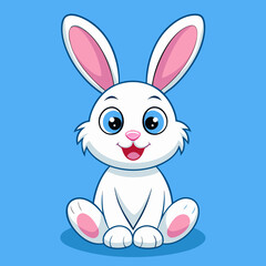 Cute Cartoon Rabbit Holding a Carrot Vector Illustration