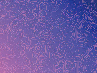 Abstract Topographic Lines Purple and Blue Gradient Texture Background