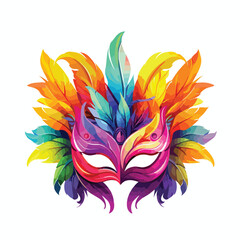 Fototapeta premium Elegant Festive Carnival Party Mask Decoration with Feathers for Celebration Events