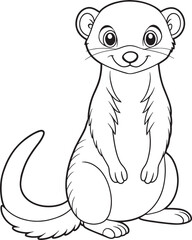 Adorable Egyptian Mongoose Coloring Page Cute Animal Illustration For Kids Vector Illustration