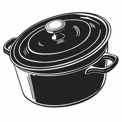 Professional cutout image of a cooking pot on white