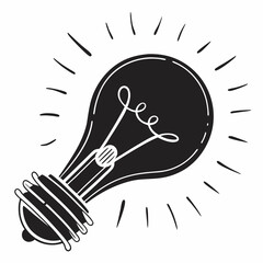 Hand drawn light bulb idea inspiration concept