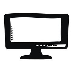 Crisp desktop monitor silhouette design element