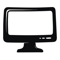 Crisp desktop monitor silhouette, vector cutout design