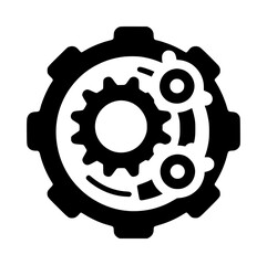 Interlocking gears mechanism icon design