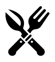 Crossed knife and fork restaurant icon