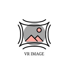 Flat Icon of VR Image – Immersive Virtual Reality Picture Concept