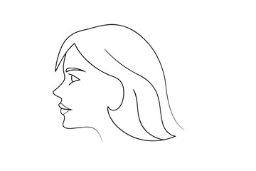 Woman profile line drawing simple elegant minimalist