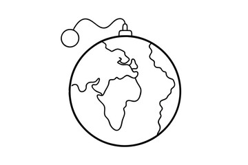 Global connection line drawing earth ornament