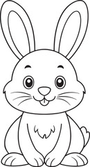 Adorable Hare Coloring Page For Kids Easter Fun Vector Illustration
