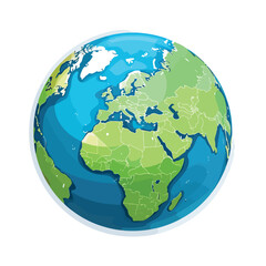 Naklejka premium Detailed Planet Earth Map Icon Illustration for Global Exploration and Geographical Concepts