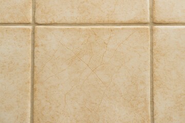 Fototapeta premium Cracked Beige Ceramic Tile Surface