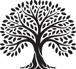 Obraz premium Stylized Tree Silhouette Vector Graphic Icon — Symbol of Growth, Nature, and Life
