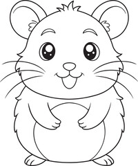 Adorable Lemming Coloring Page Pet Animal Illustration Vector Illustration