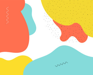 Colorful Abstract Pop Art Color Background. geometric shape design with trendy Memphis 80s-90s style
