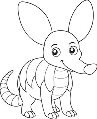 Adorable Aardvark Cartoon Illustration For Coloring Books Vector Illustration