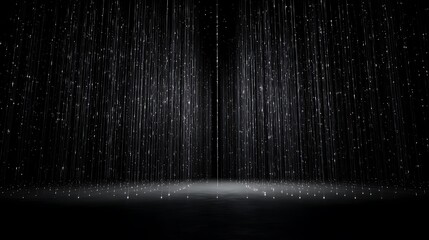 Illuminated fibers descending into dark space
