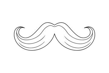 Classic handlebar mustache line drawing illustration