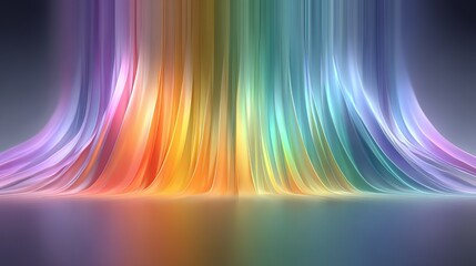 Holographic rainbow stripe background with linear color shift, iridescent gradient for pride event digital banner, music festival stage visual, youth brand social post, and pop culture design.