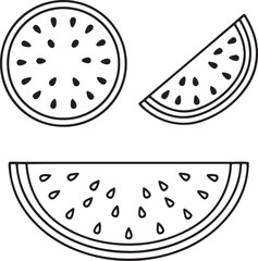 Watermelon Slice Vector in Bright Colors for Fresh Summer Fruit and Refreshing Design