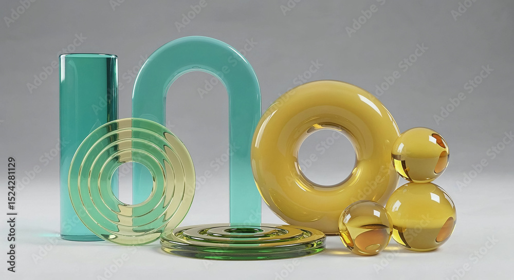 Aufkleber abstract glass shapes creating a modern and stylish composition