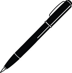 ballpoint pen icon line art vector illustration on transparent background
