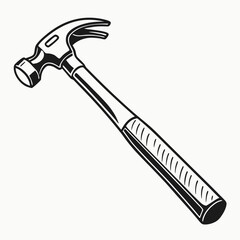 Professional claw hammer graphic design element isolated