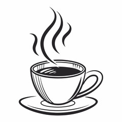 A steaming cup of coffee on a saucer