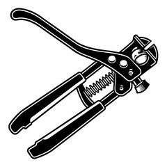 Vintage black and white cable cutter tool illustration