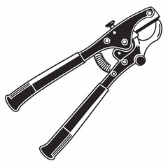 Cable cutter tool black and white illustration