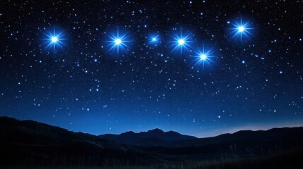 Naklejka premium Breathtaking night sky filled with stars and infinite darkness creating a sense of wonder and cosmic beauty