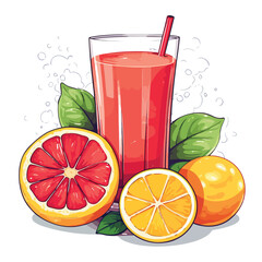 Fresh and Delicious Juice Drink Vector Illustration for Beverage Advertisements