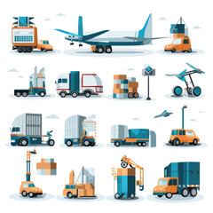 Professional Delivery and Logistic Icons Set Vector Illustration for Marketing Materials
