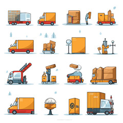 Comprehensive Delivery and Logistic Icons Set Vector Illustration for Professional Presentations and Designs