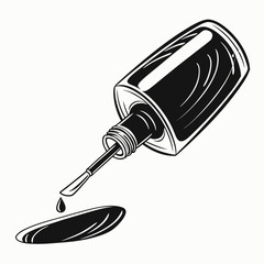 Professional nail polish bottle design element isolated