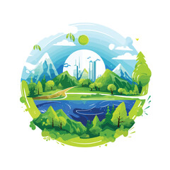 Eco Icon Design Vector Illustration for Green Environment Themes