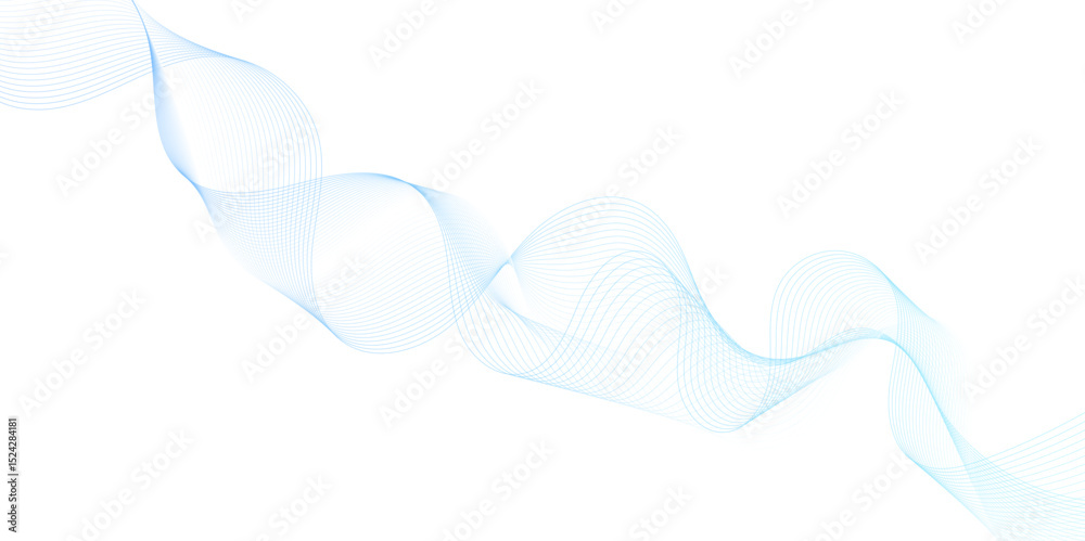 Leinwandbilder Smooth wave abstract vector background layout design.background image with dynamic curves.Abstract blue futuristic blend waves lines technology background and sound wave lines on white background.	