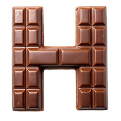 Fototapeta premium Chocolate Letter H: Delicious Font, Milk Chocolate, Candy Letter, Typography, Sweet Treat