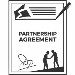 Partnership agreement document signing business deal