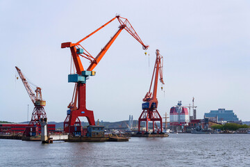 Gothenburg city skyline with Gota river on sunny day, Sweden