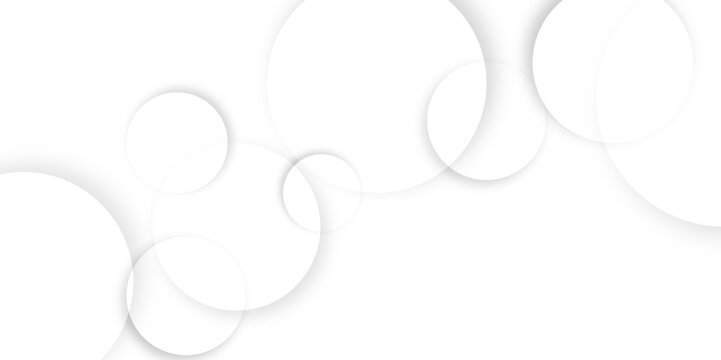 Abstract background with circle white abstract geometric background with soft light white paper circles in design .Gray abstract. Modern design background for report and project presentation template.