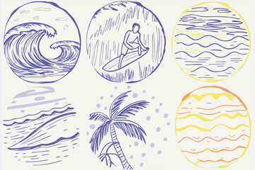 Obraz premium italian-greek-style-vacation-hand-drawn-vector-ill (2).eps