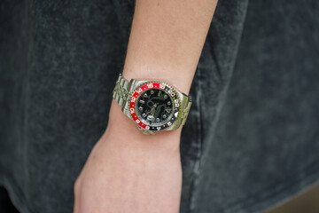 Close-Up of Luxury Watch on Wrist