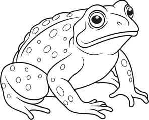 Adorable Cartoon Cane Toad Drawing Outline For Coloring Pages And Kids Activities Vector Illustration