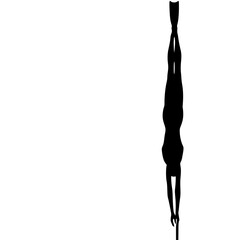 a black silhouette of a woman standing on her legs with an umbrella over her head black, head, leg, man, silhouette, stand, umbrella, woman , Generative art.
